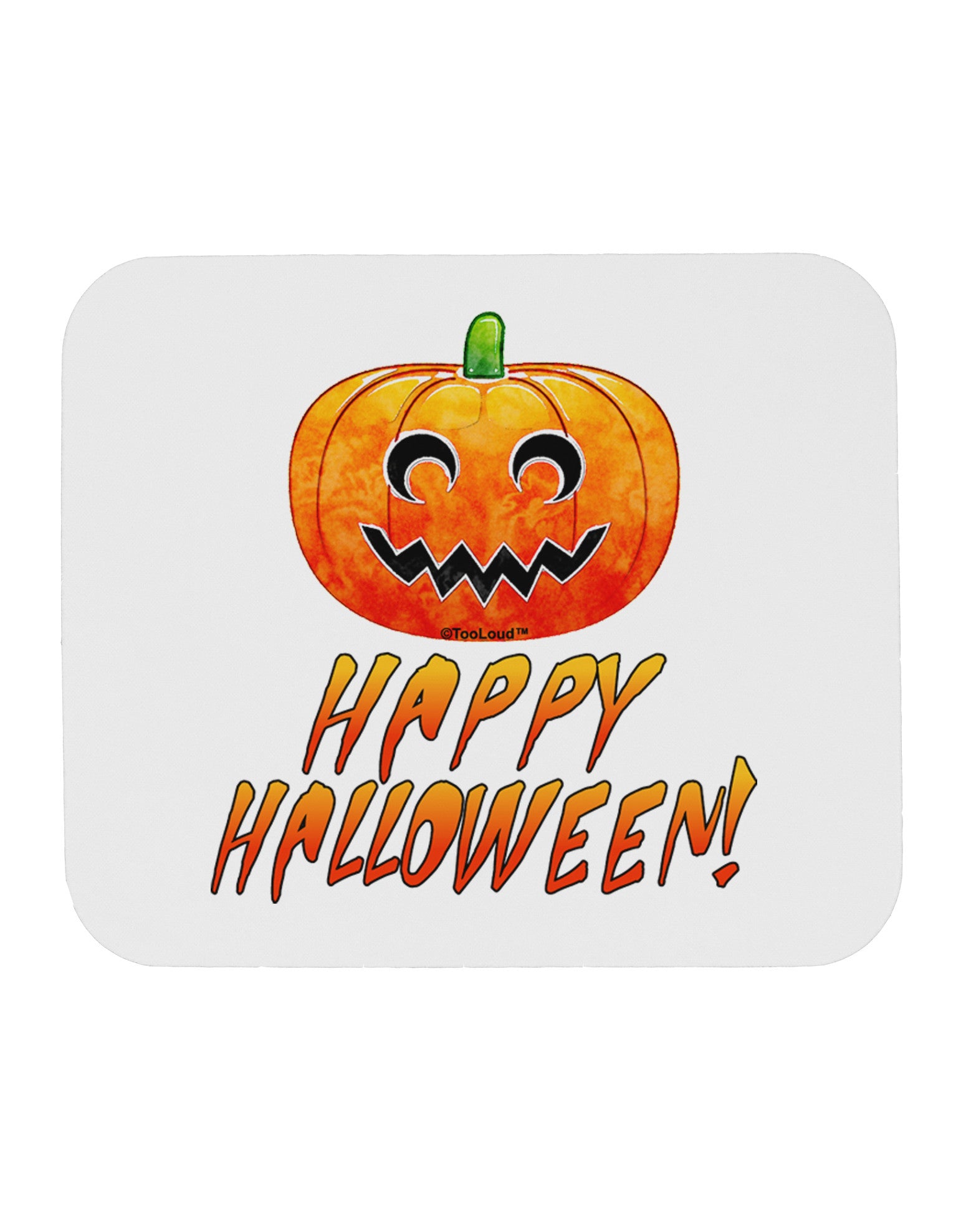 Jack-O-Lantern Watercolor Halloween Mousepad-TooLoud-White-Davson Sales