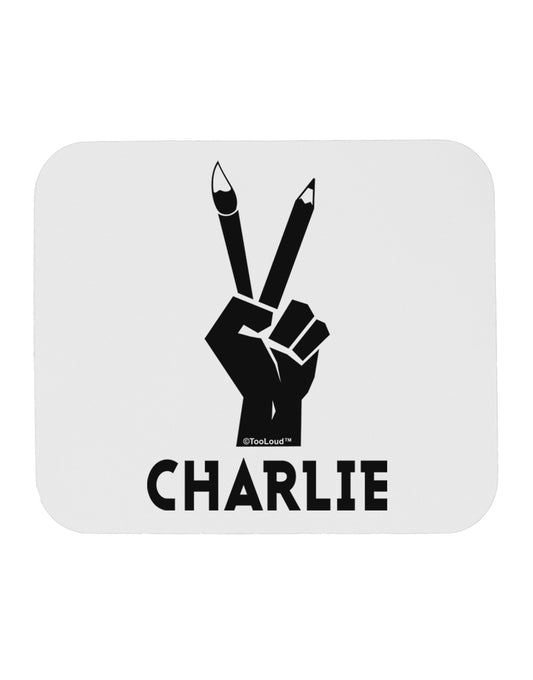 Hand Peace Sign - Charlie Design Mousepad by TooLoud-TooLoud-White-Davson Sales