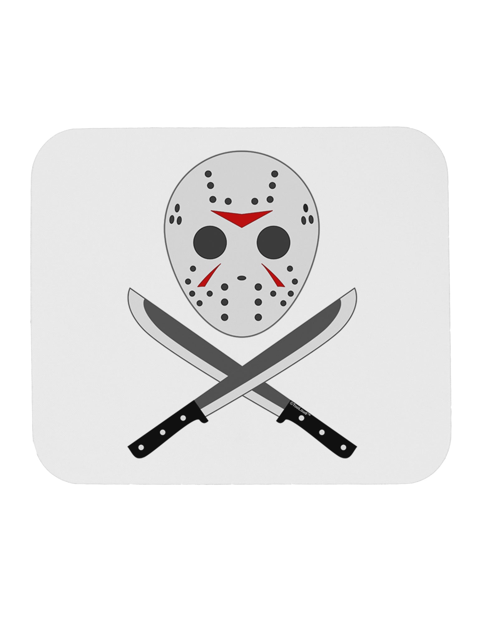 Scary Mask With Machete - Halloween Mousepad-TooLoud-White-Davson Sales