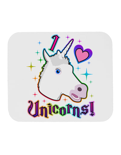 I love Unicorns Mousepad-TooLoud-White-Davson Sales