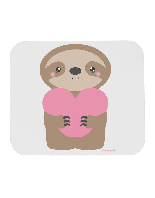 Cute Valentine Sloth Holding Heart Mousepad by TooLoud-TooLoud-White-Davson Sales