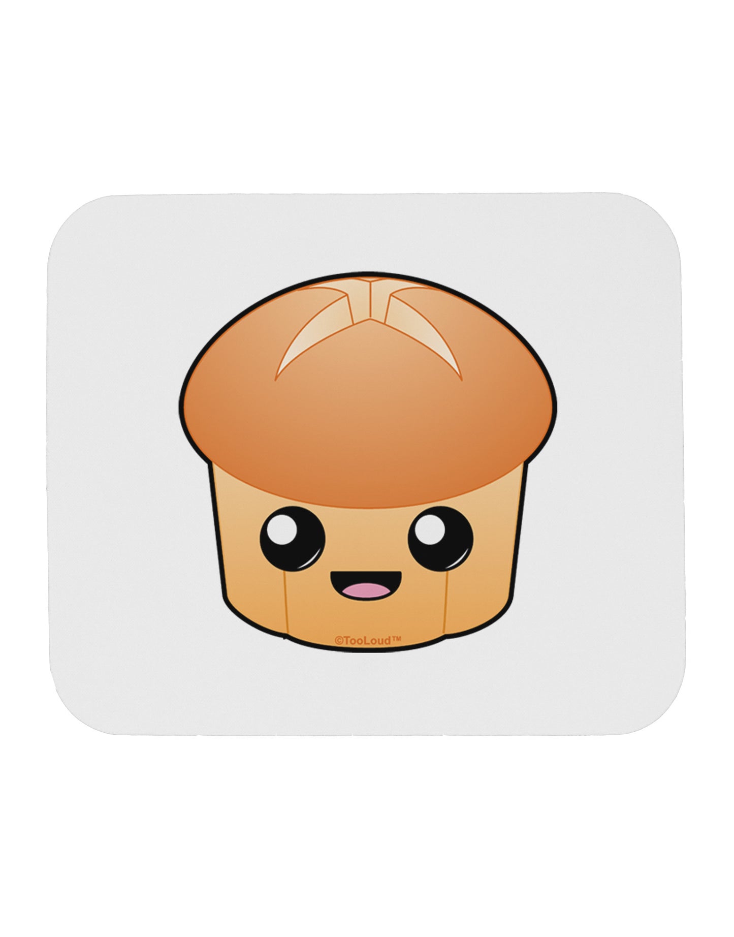 Cute Dinner Roll Mousepad-TooLoud-White-Davson Sales