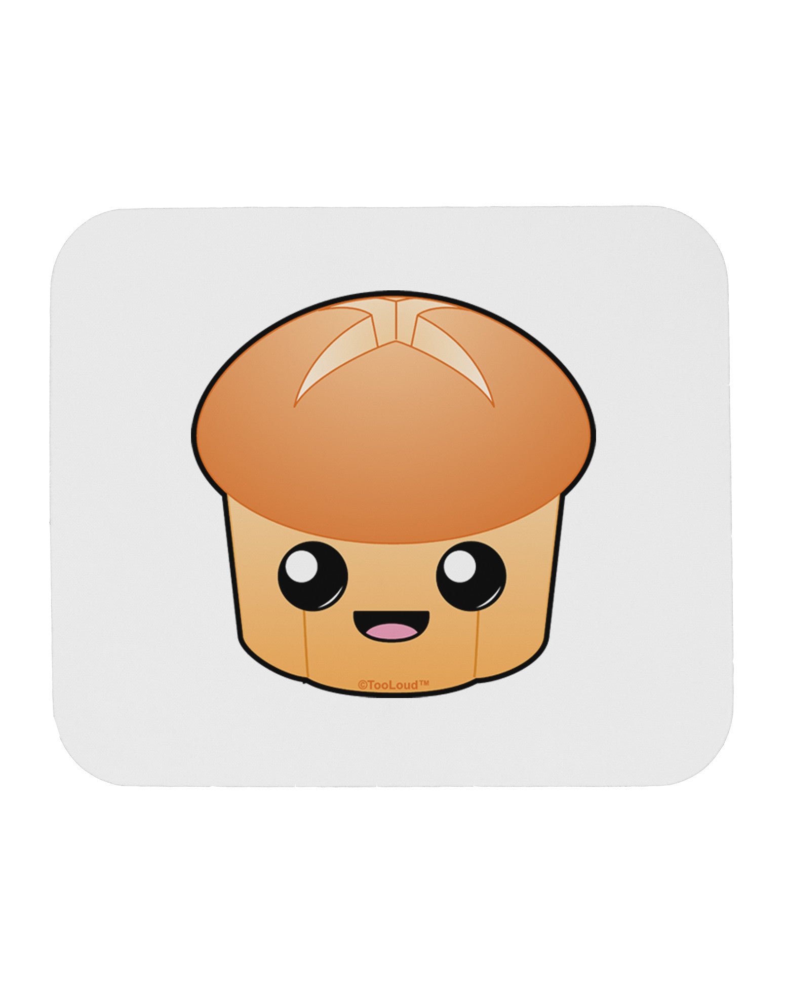 Cute Dinner Roll Mousepad-TooLoud-White-Davson Sales