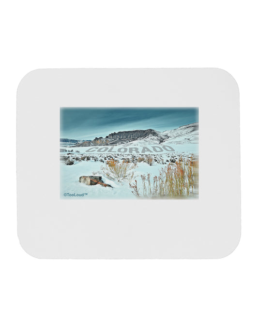 CO Snow Scene Text Mousepad-TooLoud-White-Davson Sales