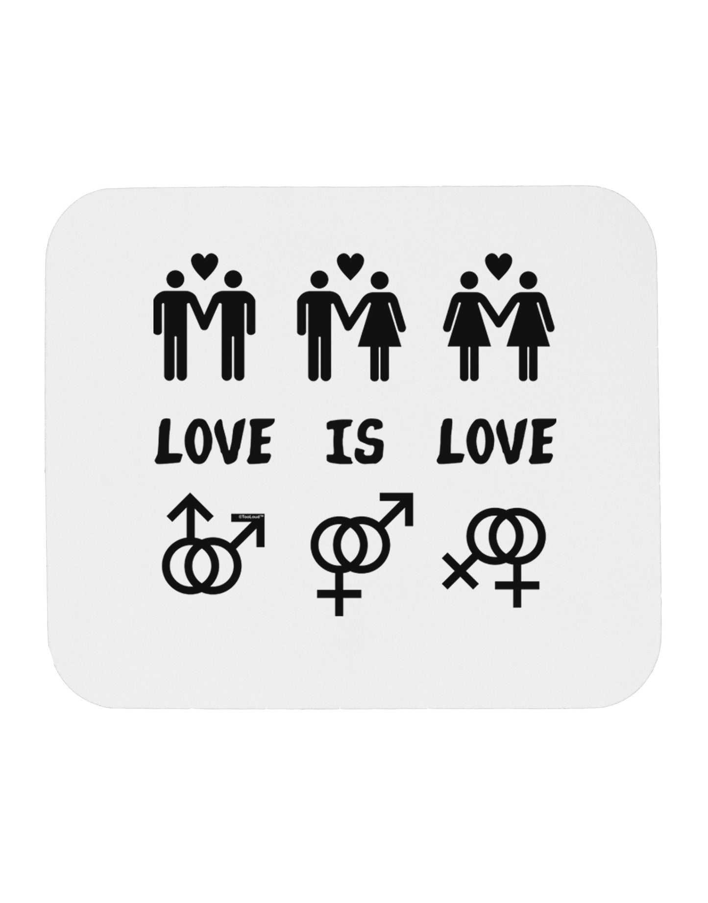 Love Is Love LGBT Marriage Equality Mousepad-TooLoud-White-Davson Sales