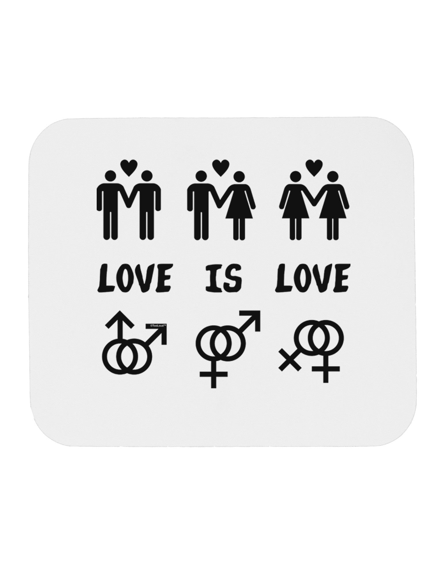 Love Is Love LGBT Marriage Equality Mousepad-TooLoud-White-Davson Sales