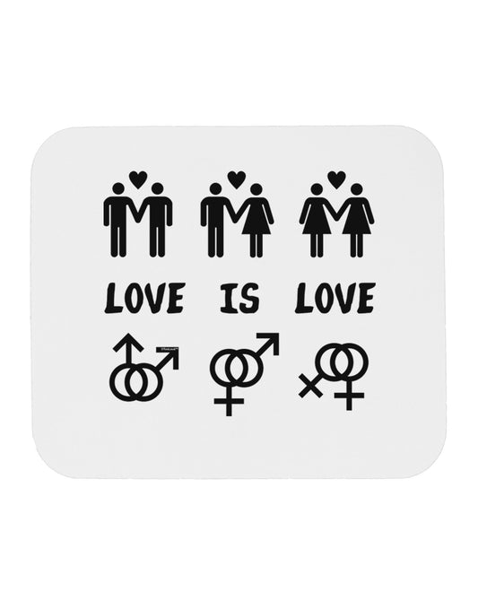 Love Is Love LGBT Marriage Equality Mousepad-TooLoud-White-Davson Sales