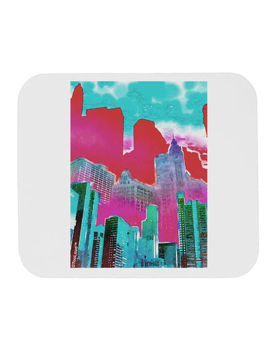 Chicago Abstract 2 Watercolor Mousepad-TooLoud-White-Davson Sales