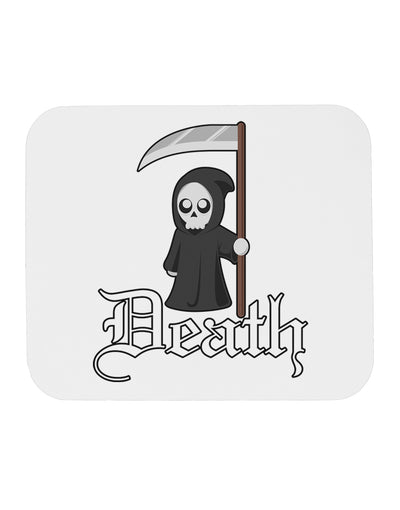 Cute Grim Reaper - Death Text Mousepad-TooLoud-White-Davson Sales