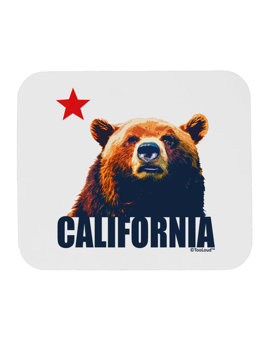 California Republic Design - Grizzly Bear and Star Mousepad by TooLoud-TooLoud-White-Davson Sales
