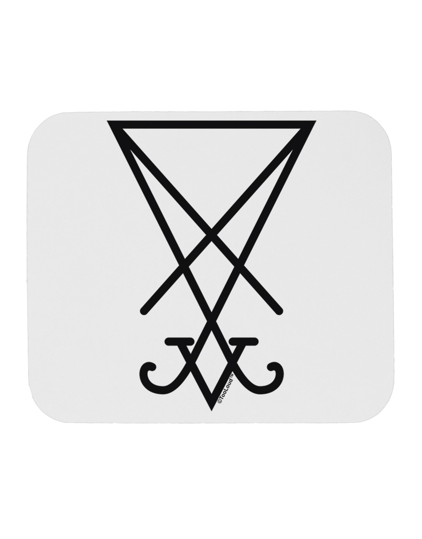 Sigil of Lucifer - Seal of Satan Mousepad-TooLoud-White-Davson Sales