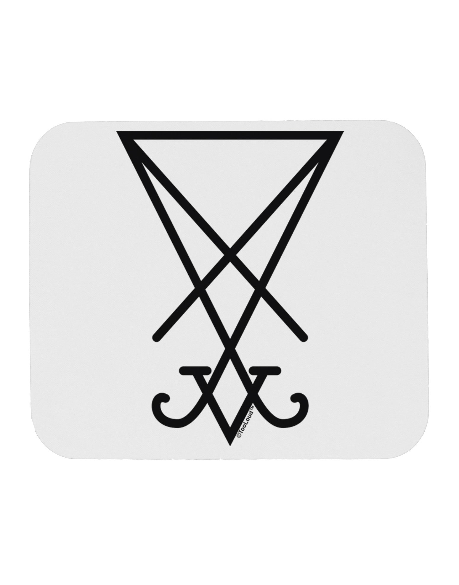 Sigil of Lucifer - Seal of Satan Mousepad-TooLoud-White-Davson Sales