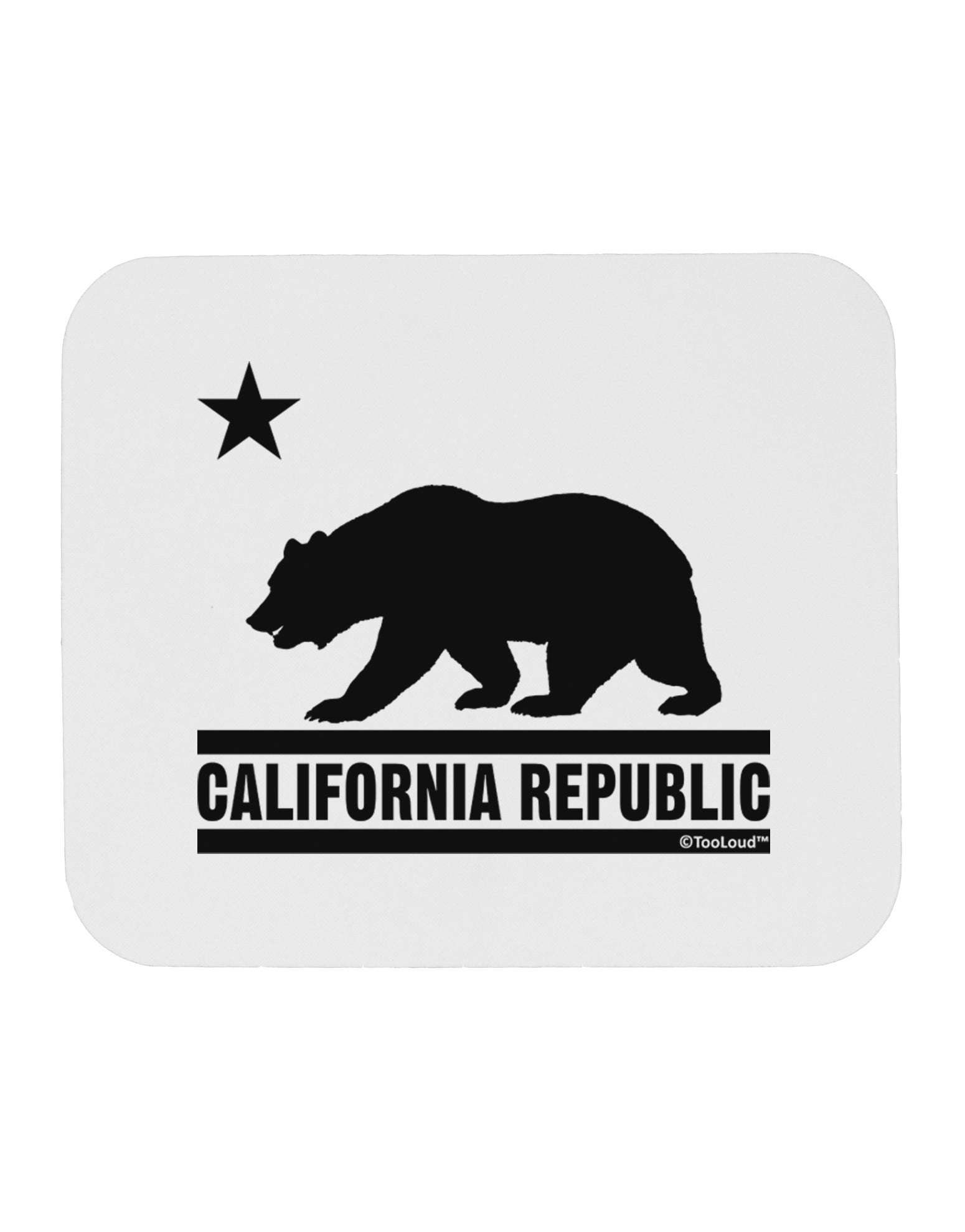 California Republic Design - Cali Bear Mousepad by TooLoud-TooLoud-White-Davson Sales