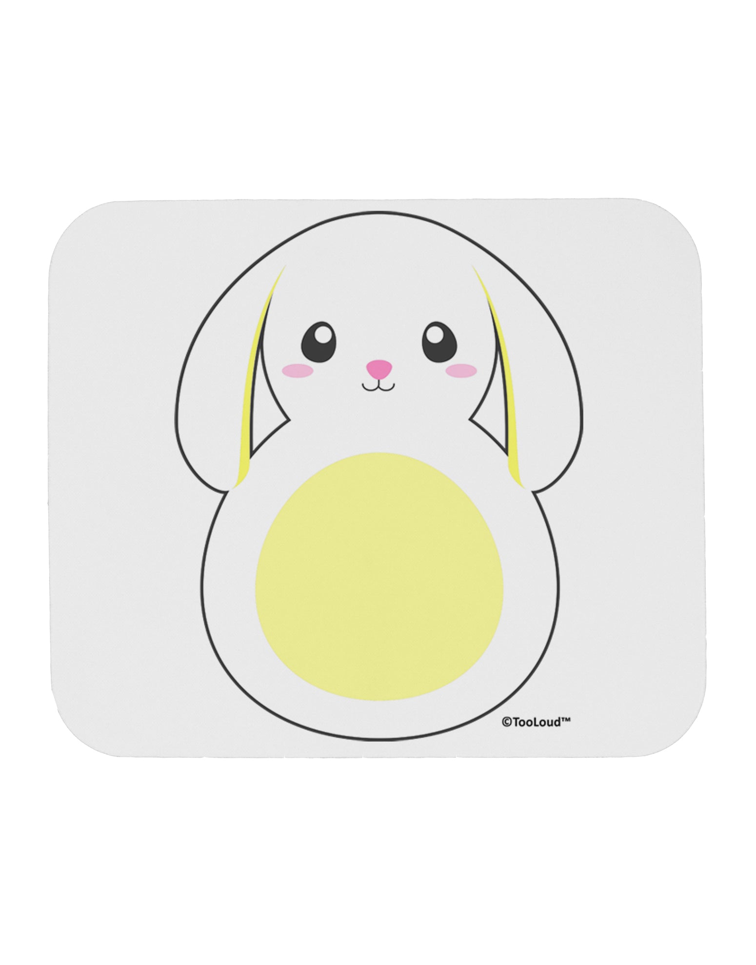 Cute Bunny with Floppy Ears - Yellow Mousepad by TooLoud-TooLoud-White-Davson Sales
