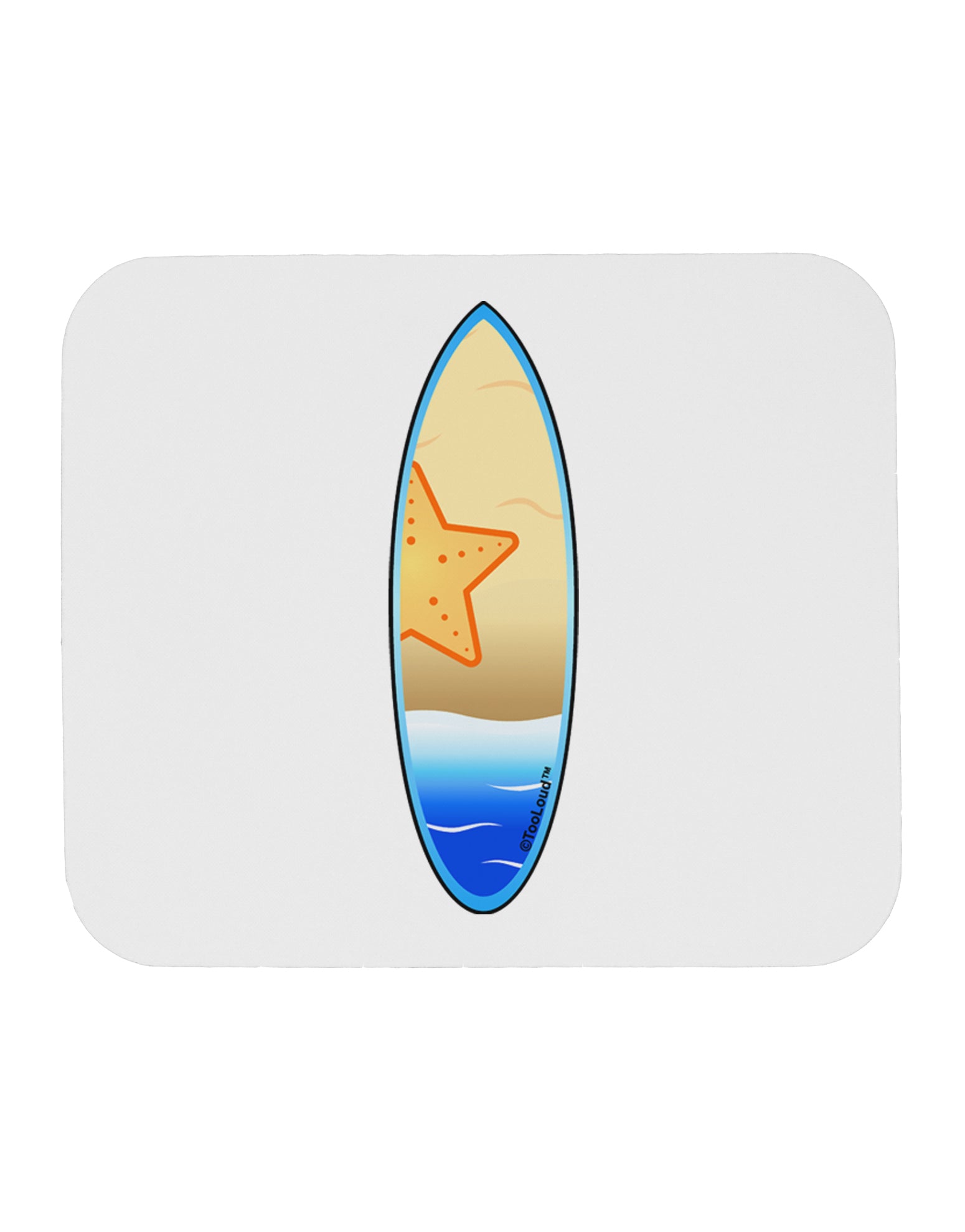 Starfish Surfboard Mousepad by TooLoud-TooLoud-White-Davson Sales