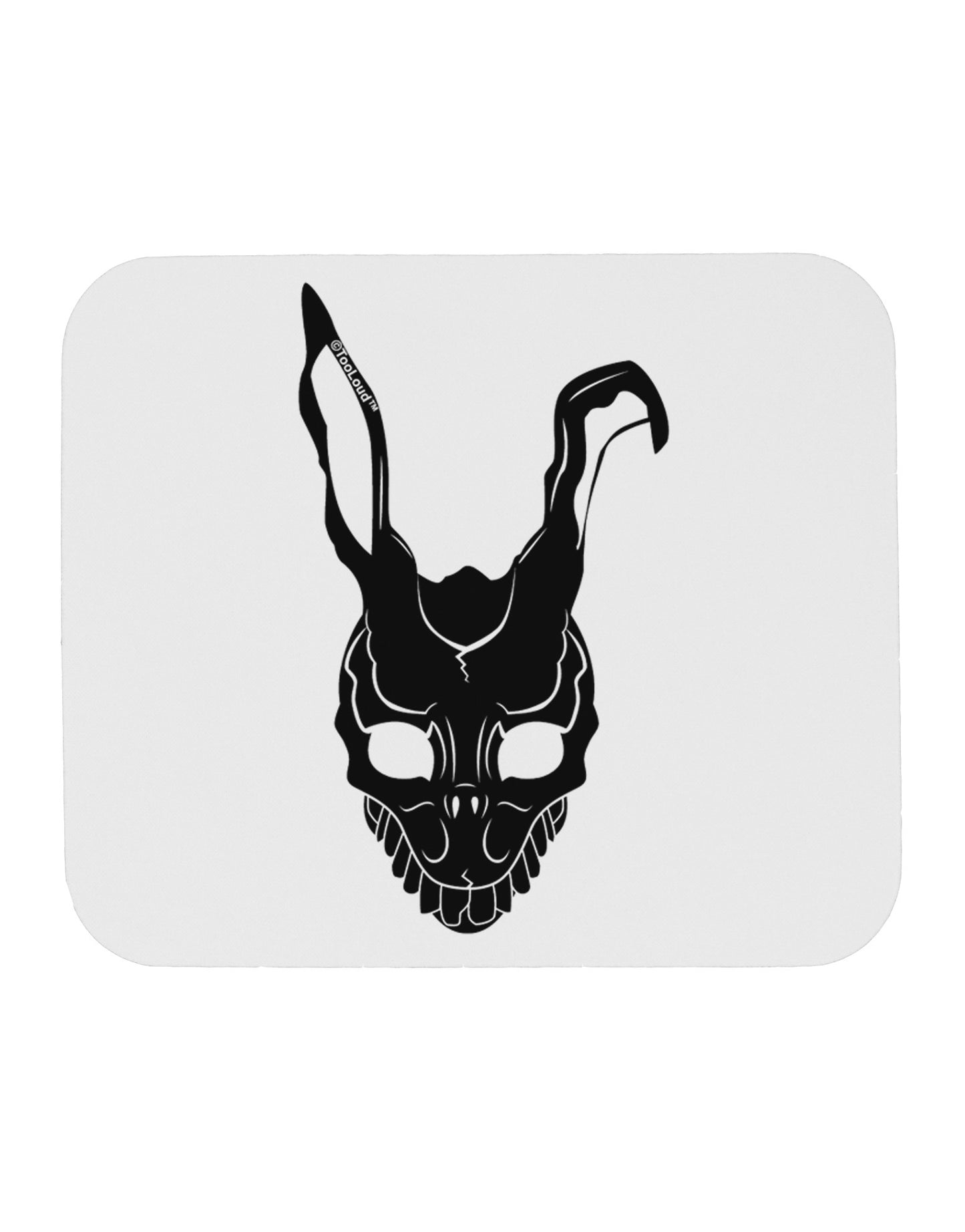 Scary Bunny Face Black Mousepad-TooLoud-White-Davson Sales