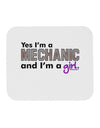 Yes I am a Mechanic Girl Mousepad-TooLoud-White-Davson Sales