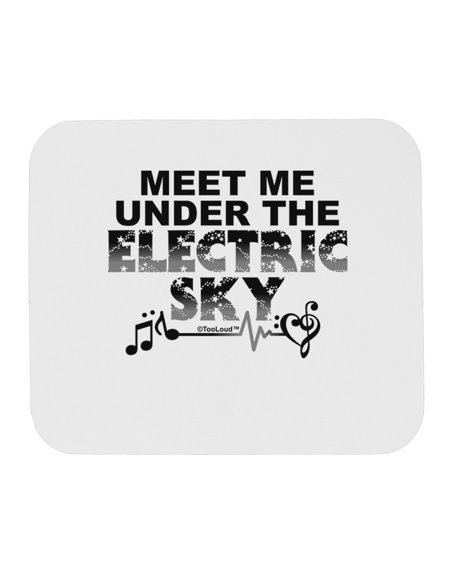 Electric Sky BnW Mousepad-TooLoud-White-Davson Sales