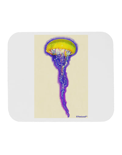 Jellyfish Outlined in Purple Watercolor Mousepad-TooLoud-White-Davson Sales