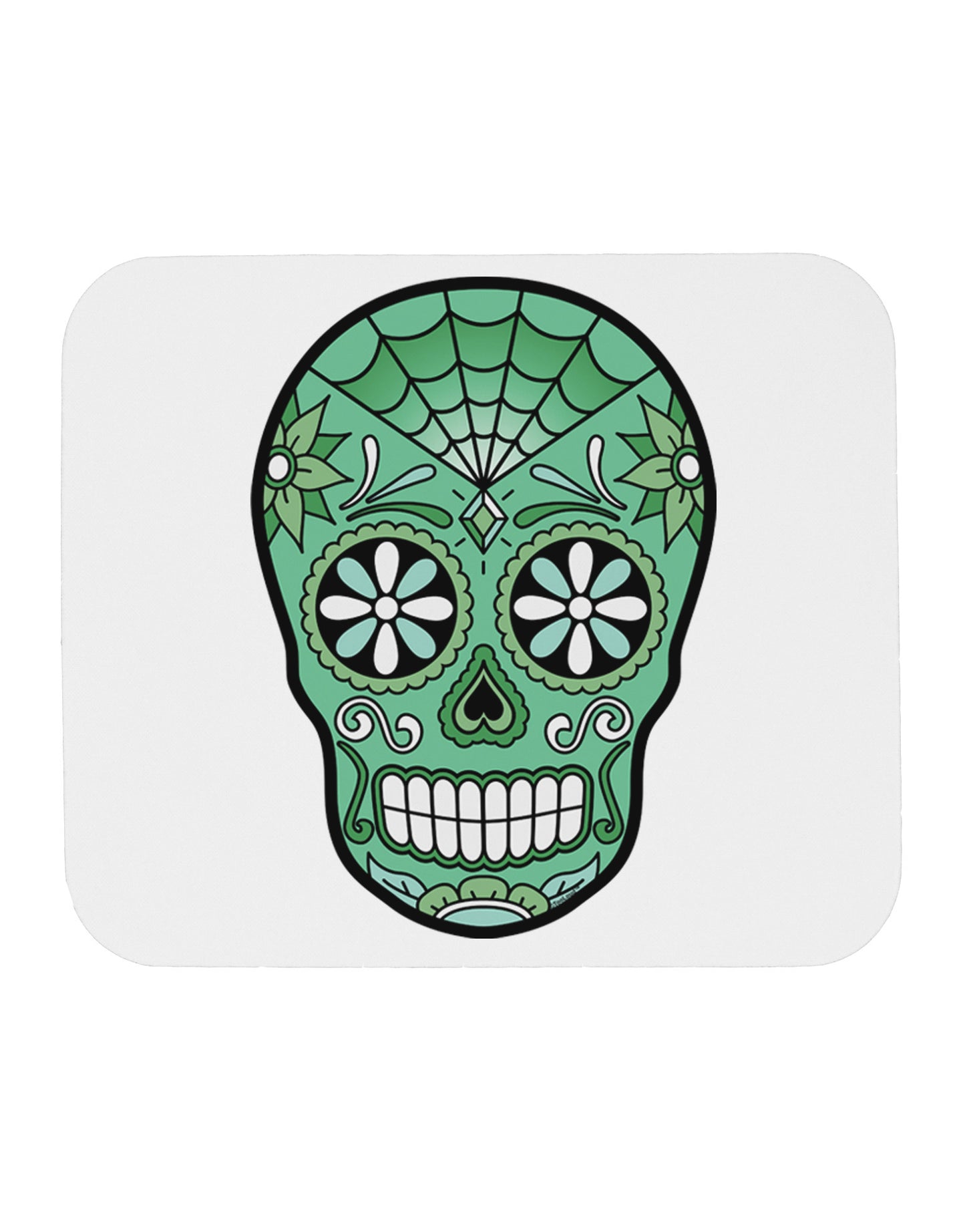 Version 5 Green Day of the Dead Calavera Mousepad-TooLoud-White-Davson Sales