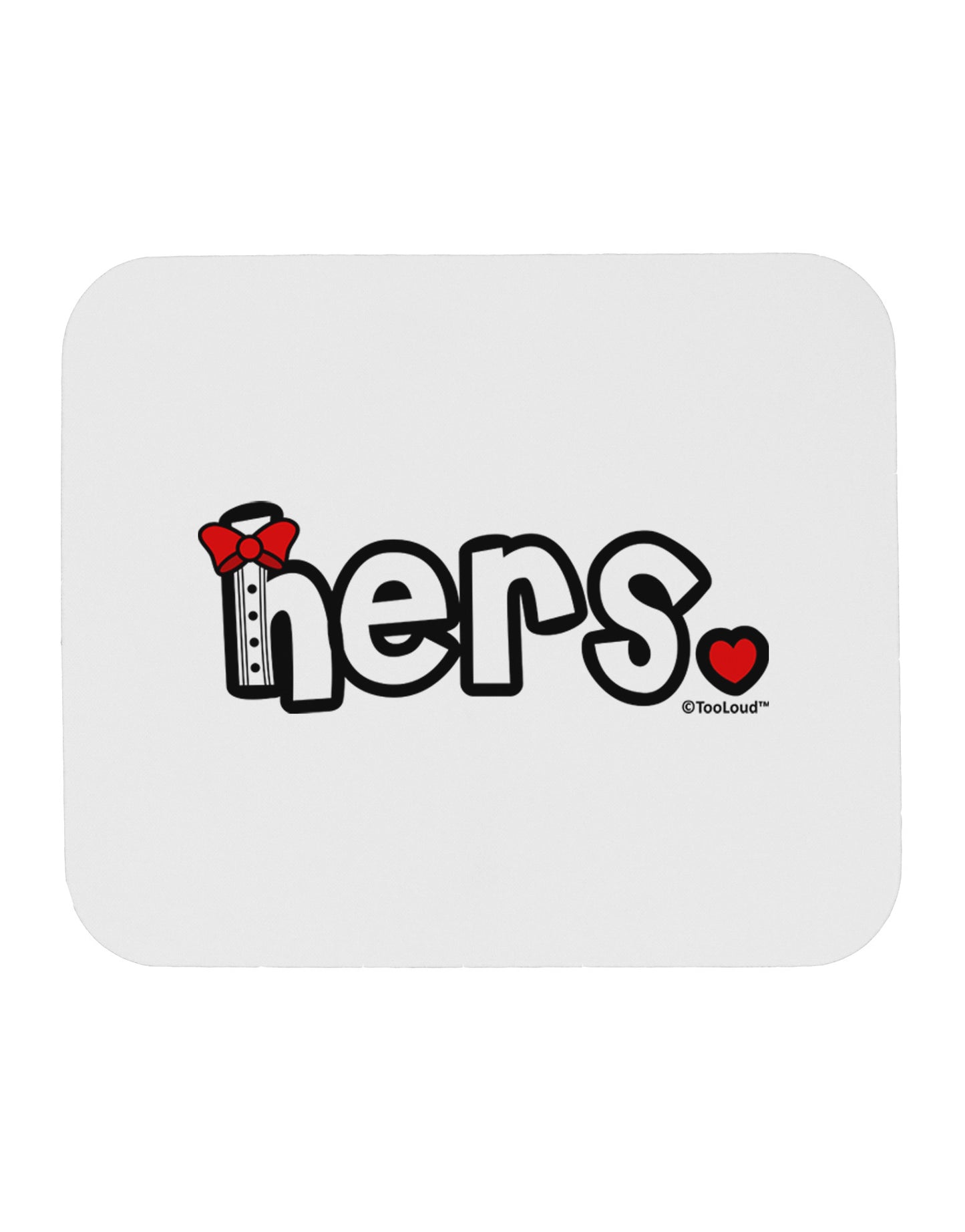 Matching His and Hers Design - Hers - Red Bow Tie Mousepad by TooLoud-TooLoud-White-Davson Sales