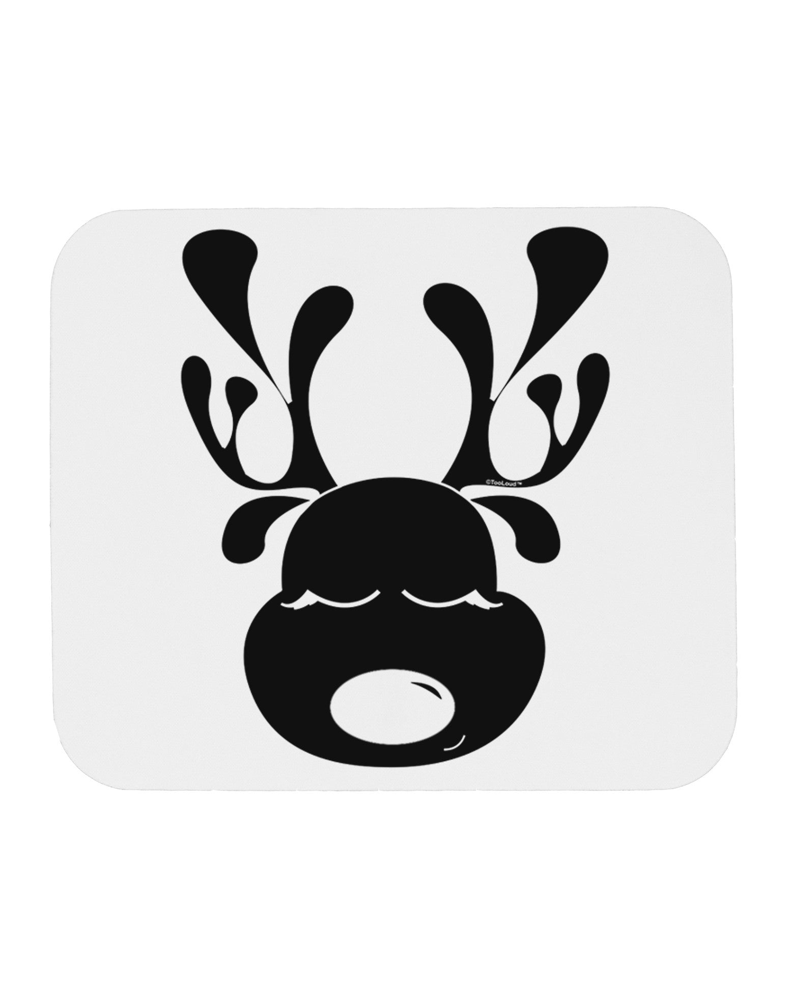 Cute Black Reindeer Face Christmas Mousepad-TooLoud-White-Davson Sales