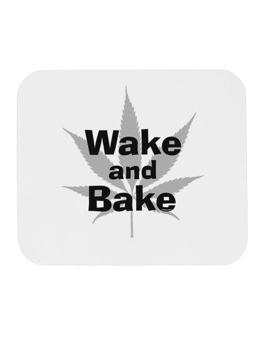 Wake and Bake - Marijuana Leaf B&W Mousepad-TooLoud-White-Davson Sales