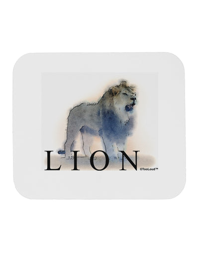 Lion Watercolor B Text Mousepad-TooLoud-White-Davson Sales