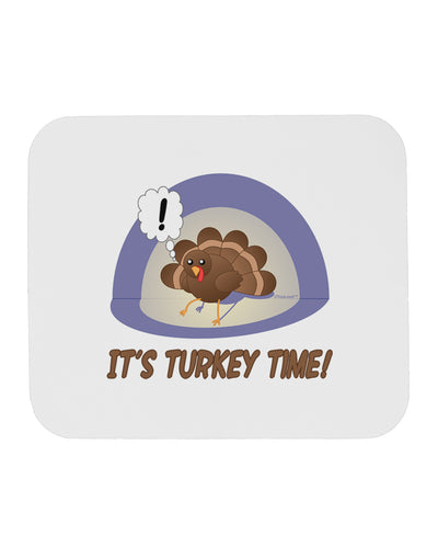 Escaping Turkey - Turkey Time Funny Mousepad-TooLoud-White-Davson Sales