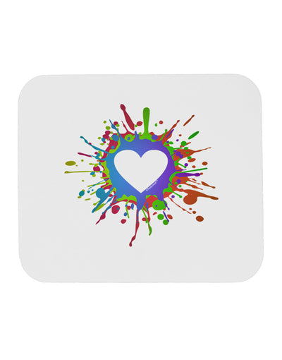 Heart Paint Splatter Mousepad-TooLoud-White-Davson Sales