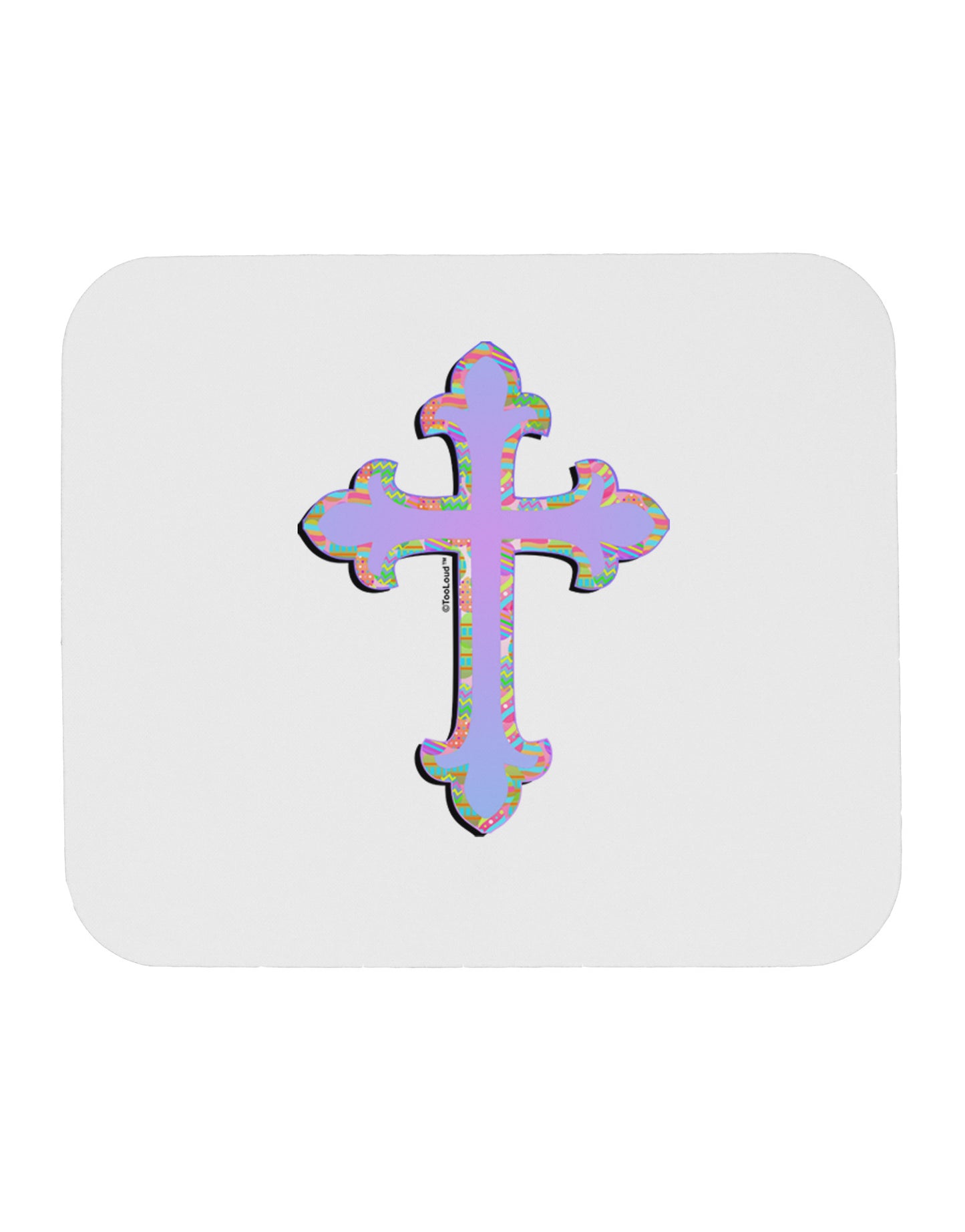 Easter Color Cross Mousepad-TooLoud-White-Davson Sales