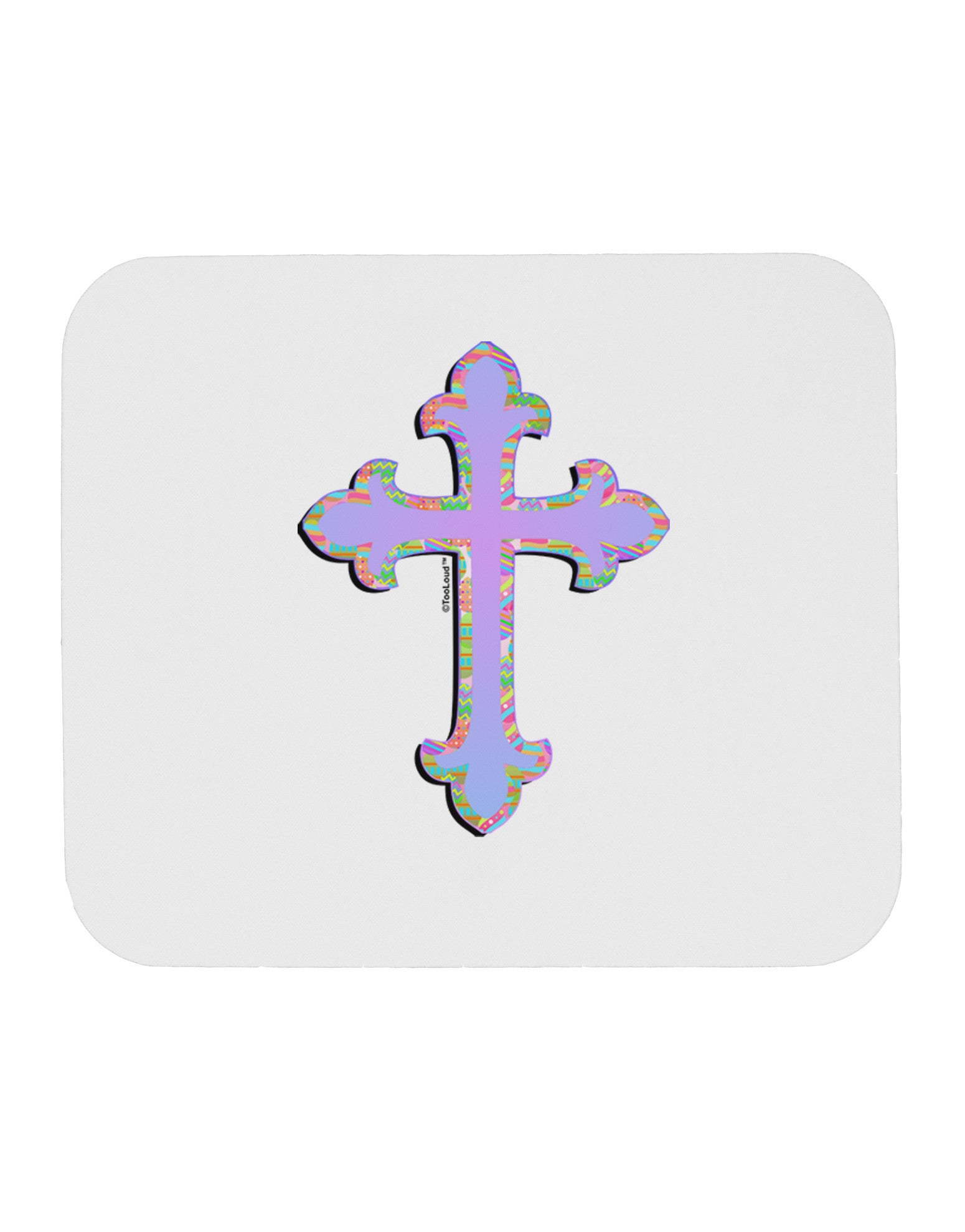 Easter Color Cross Mousepad-TooLoud-White-Davson Sales
