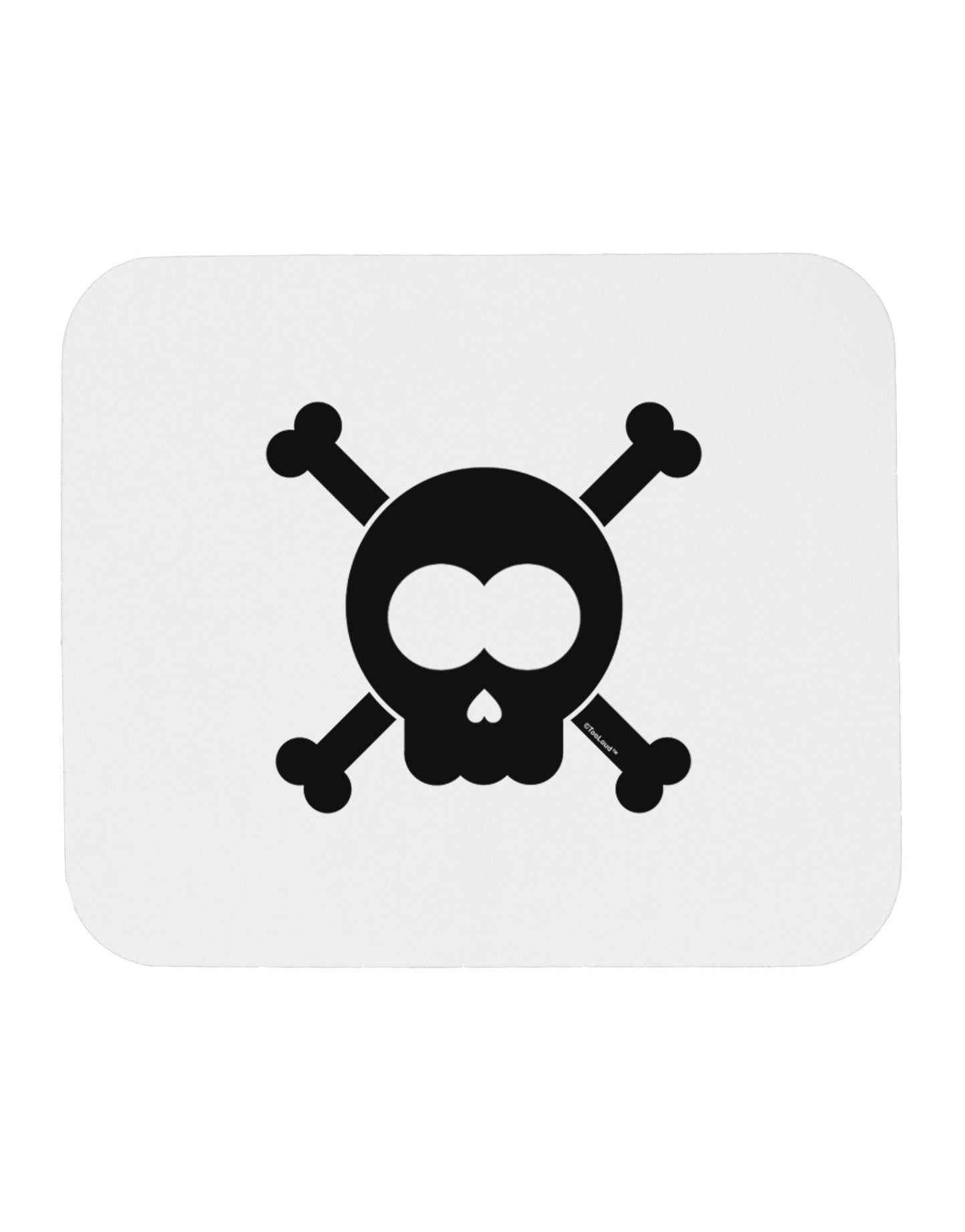 Black Skull and Crossbones Mousepad-TooLoud-White-Davson Sales