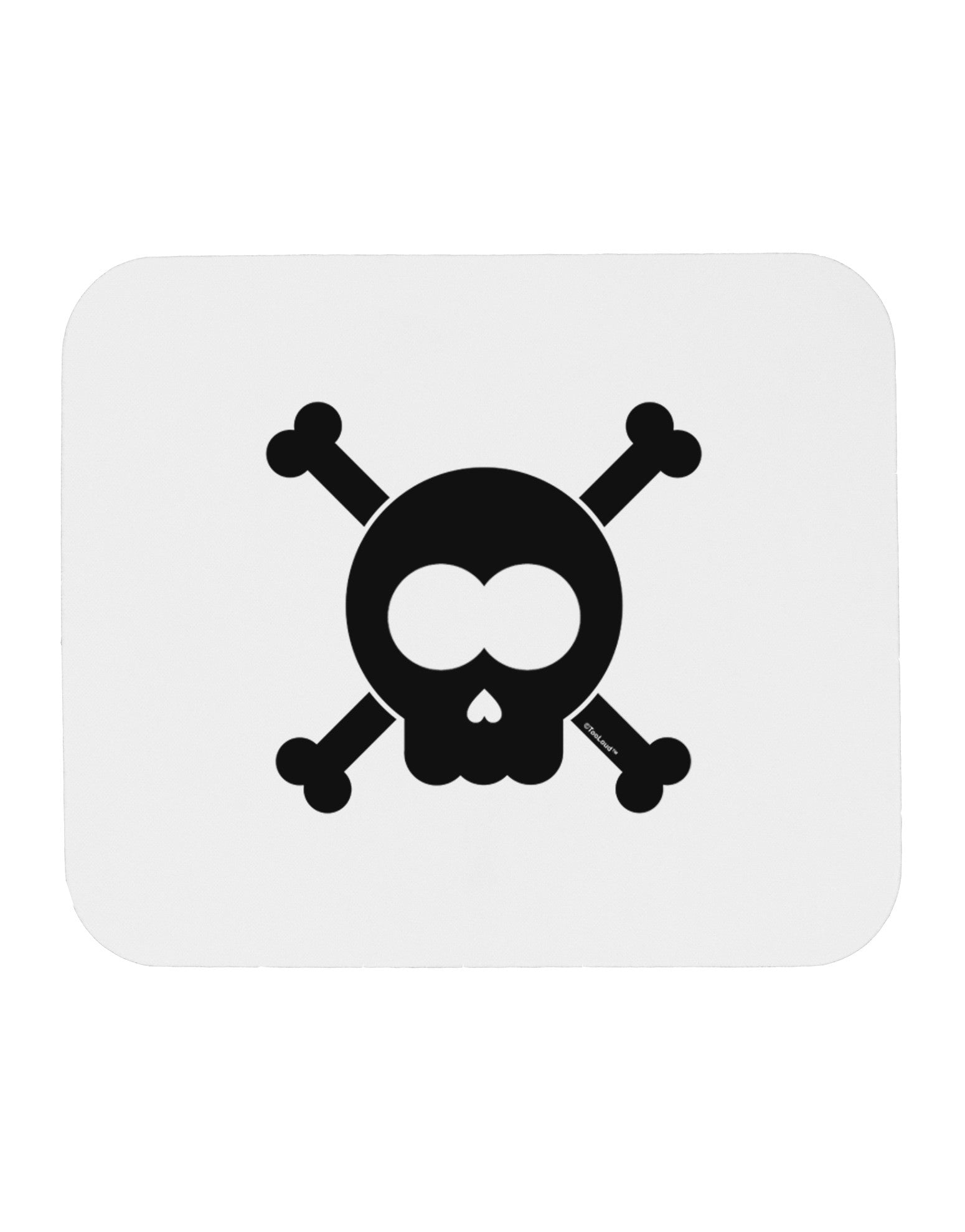 Black Skull and Crossbones Mousepad-TooLoud-White-Davson Sales
