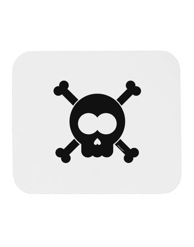 Black Skull and Crossbones Mousepad-TooLoud-White-Davson Sales