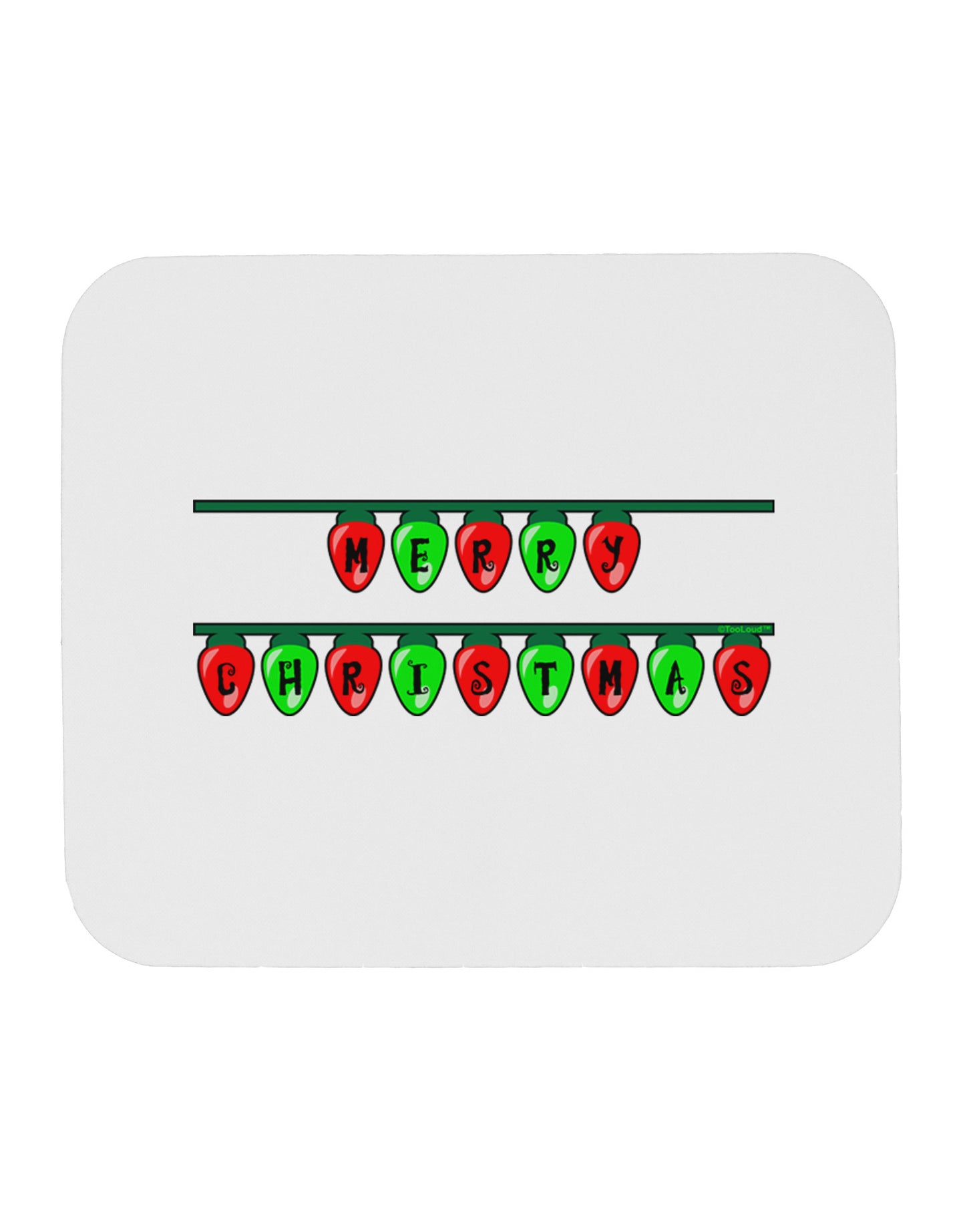 Merry Christmas Lights Red and Green Mousepad-TooLoud-White-Davson Sales