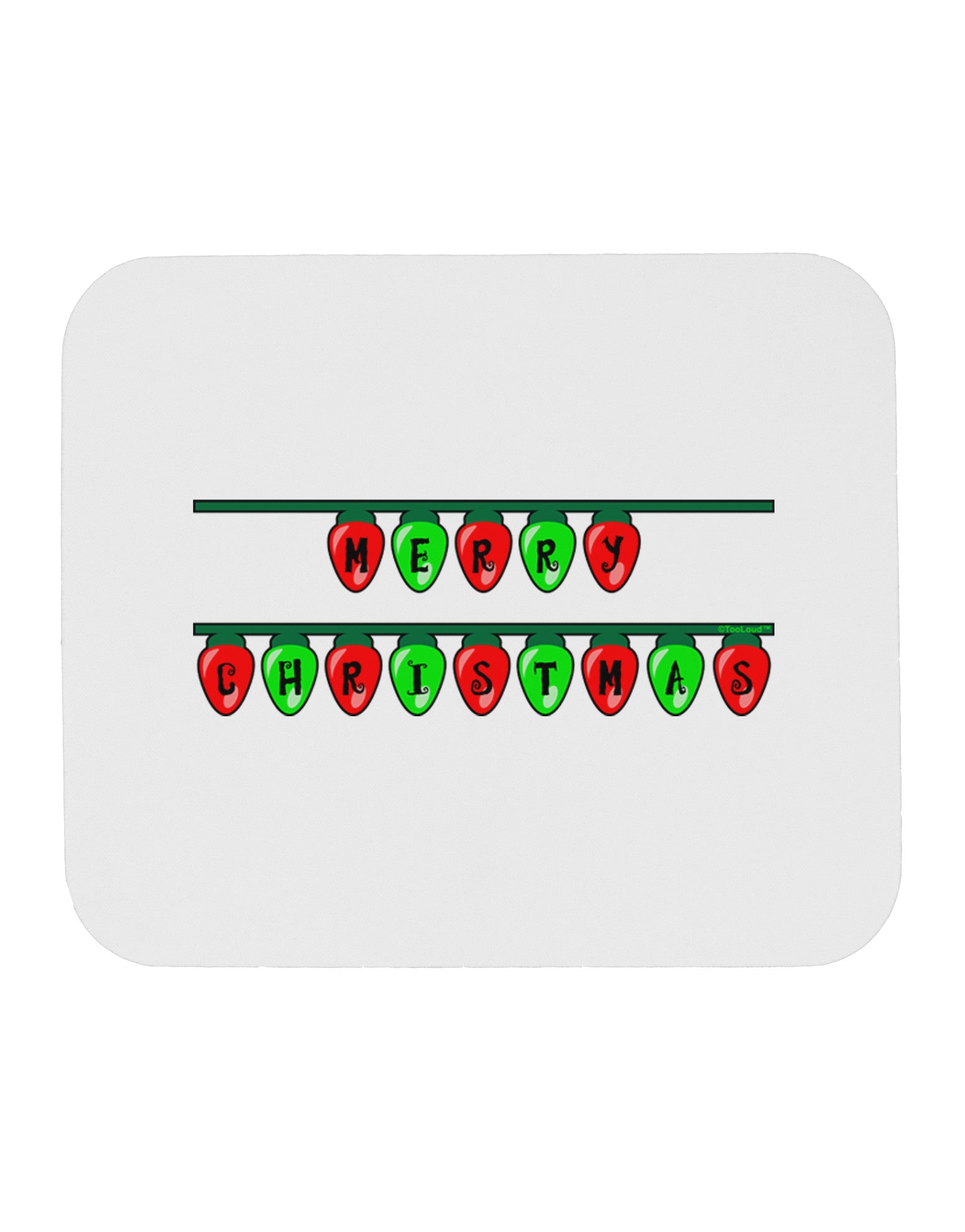 Merry Christmas Lights Red and Green Mousepad-TooLoud-White-Davson Sales