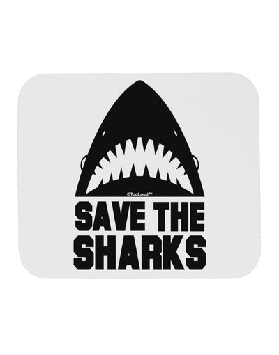 Save The Sharks Mousepad-TooLoud-White-Davson Sales