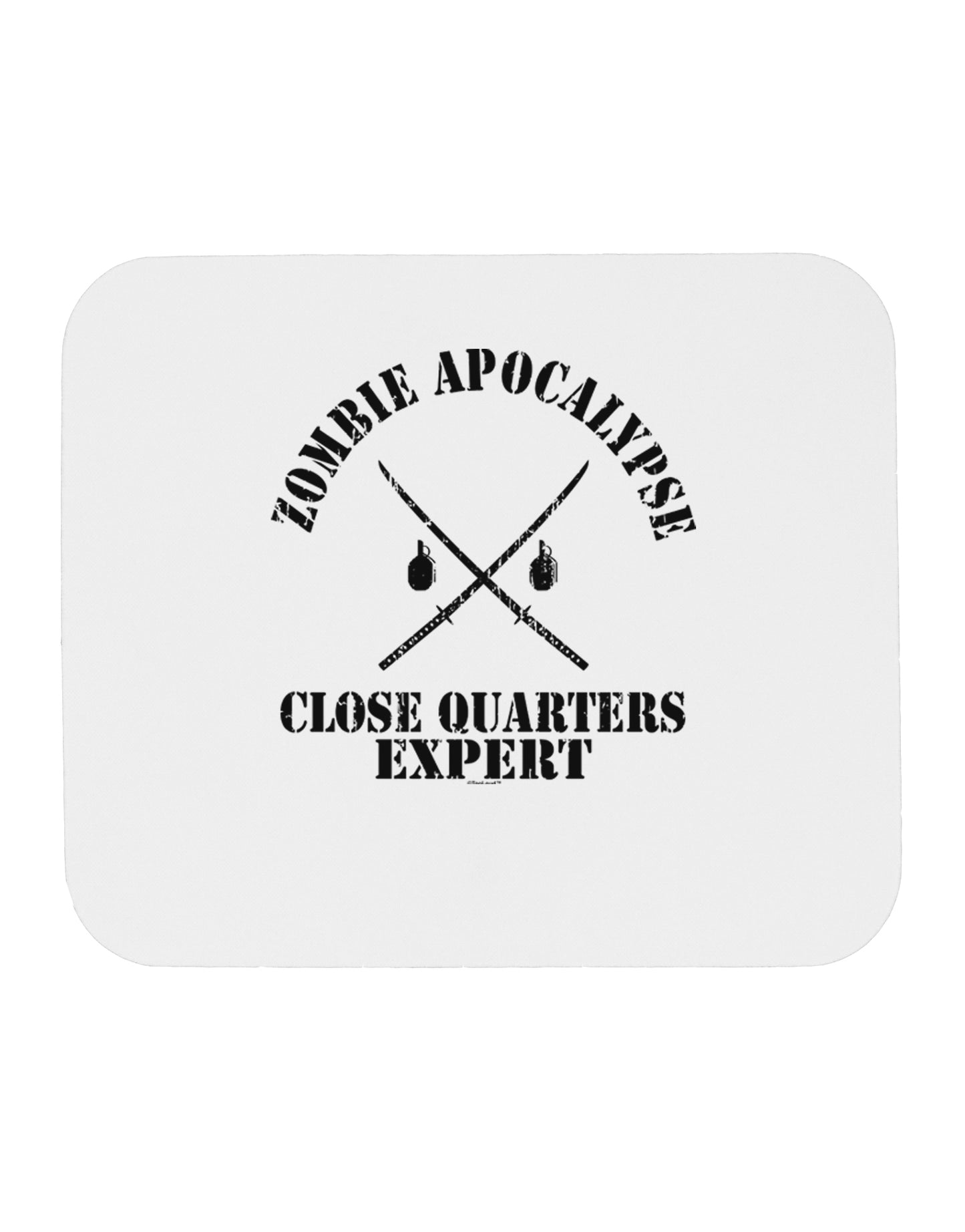 Zombie Apocalypse Close Quarters Expert Mousepad-TooLoud-White-Davson Sales