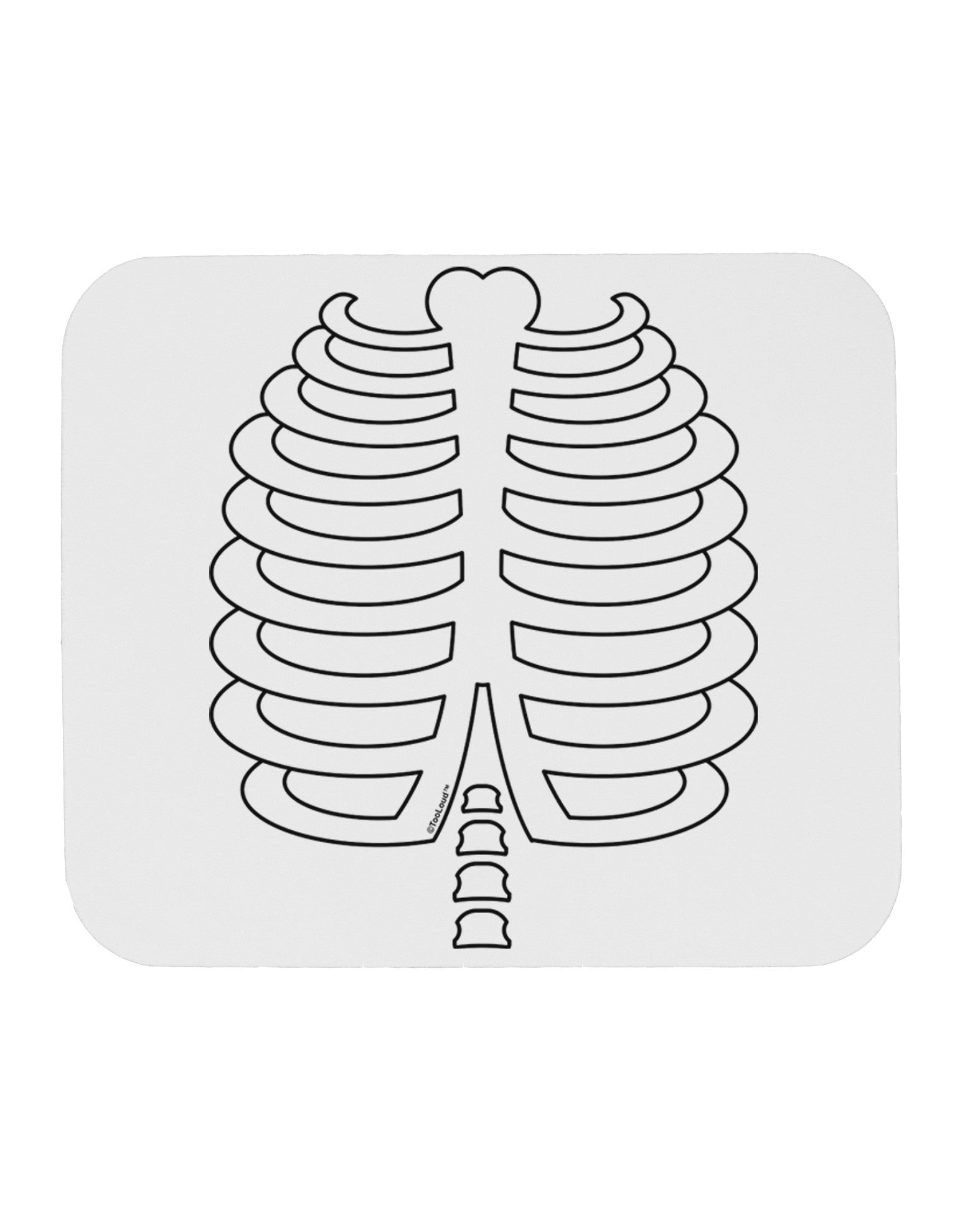 Skeleton Ribcage Halloween Mousepad-TooLoud-White-Davson Sales