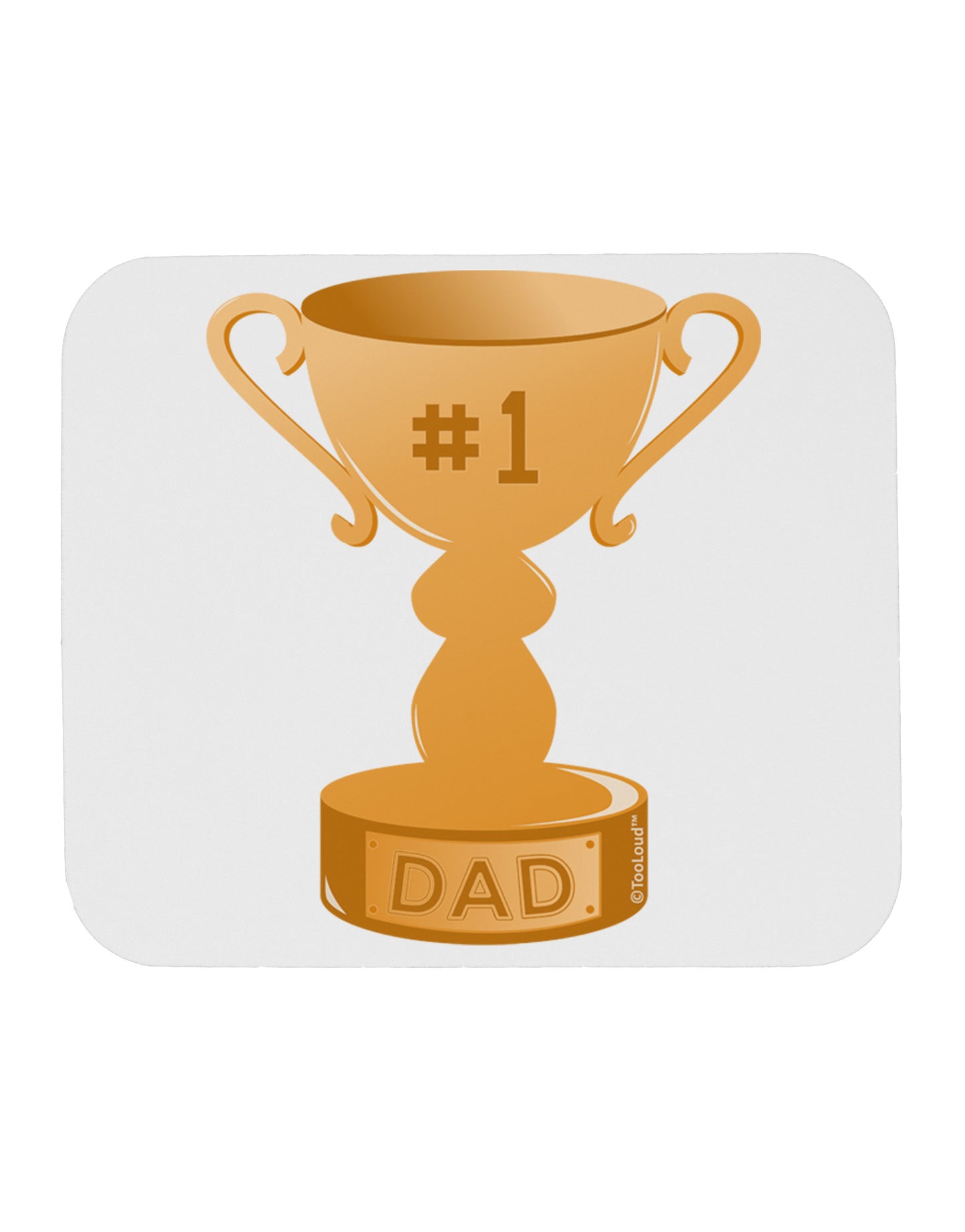 Number One Dad Trophy Mousepad-TooLoud-White-Davson Sales
