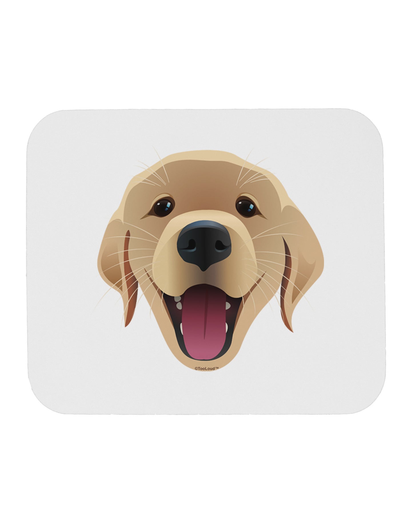 Cute Golden Retriever Puppy Face Mousepad-TooLoud-White-Davson Sales