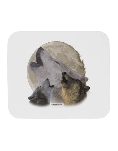 Three Wolves Howling at the Moon Mousepad by TooLoud-TooLoud-White-Davson Sales