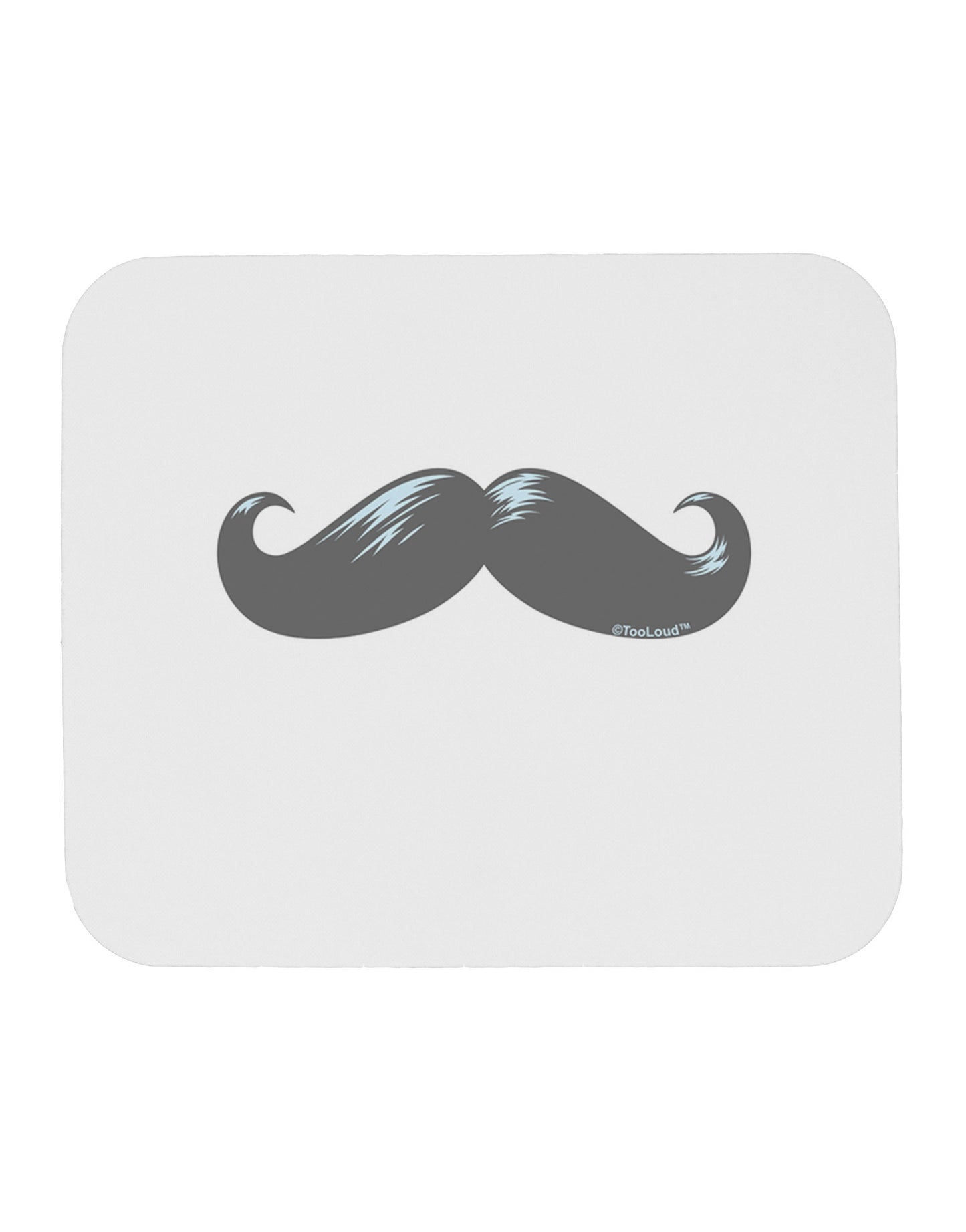 Big Gray Mustache Mousepad-TooLoud-White-Davson Sales