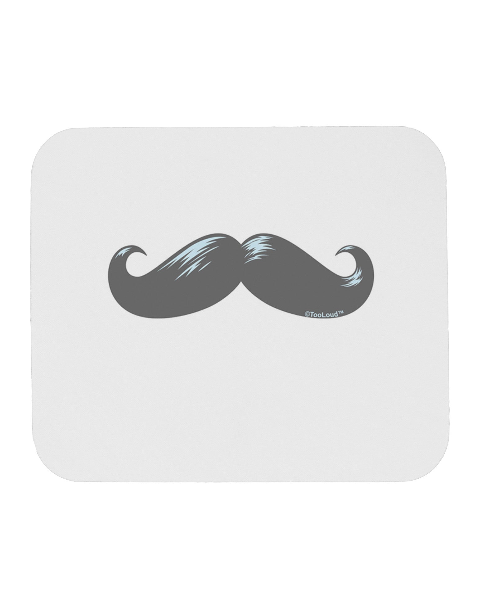 Big Gray Mustache Mousepad-TooLoud-White-Davson Sales