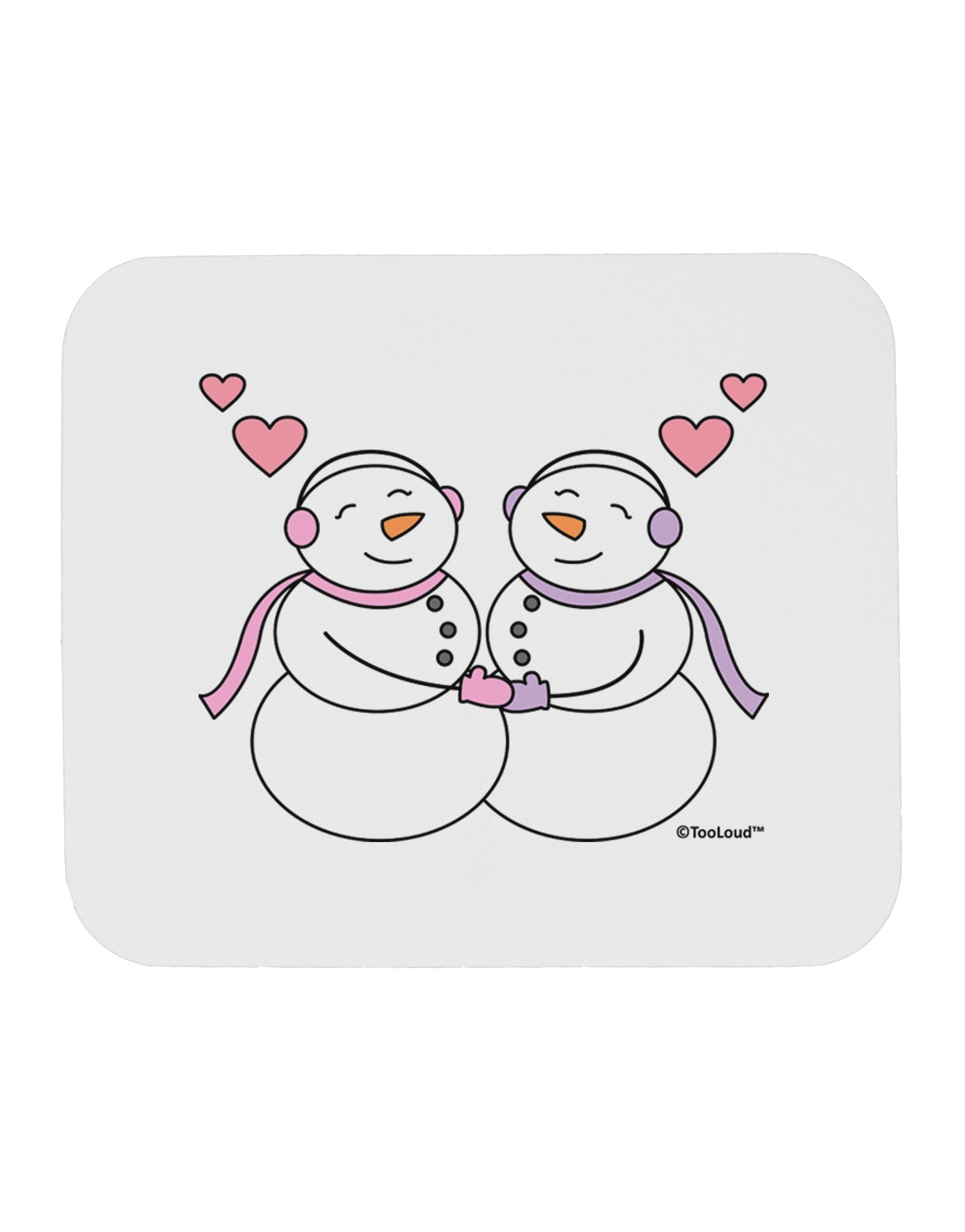 Cute Snowwoman Couple Mousepad by TooLoud-TooLoud-White-Davson Sales