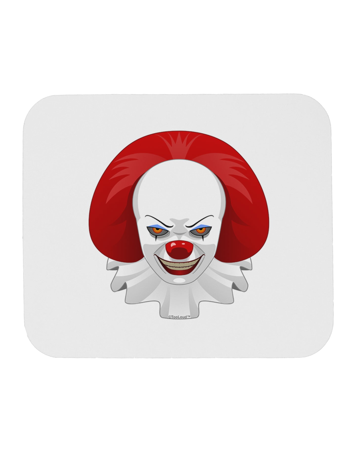Scary Clown Face B - Halloween Mousepad-TooLoud-White-Davson Sales