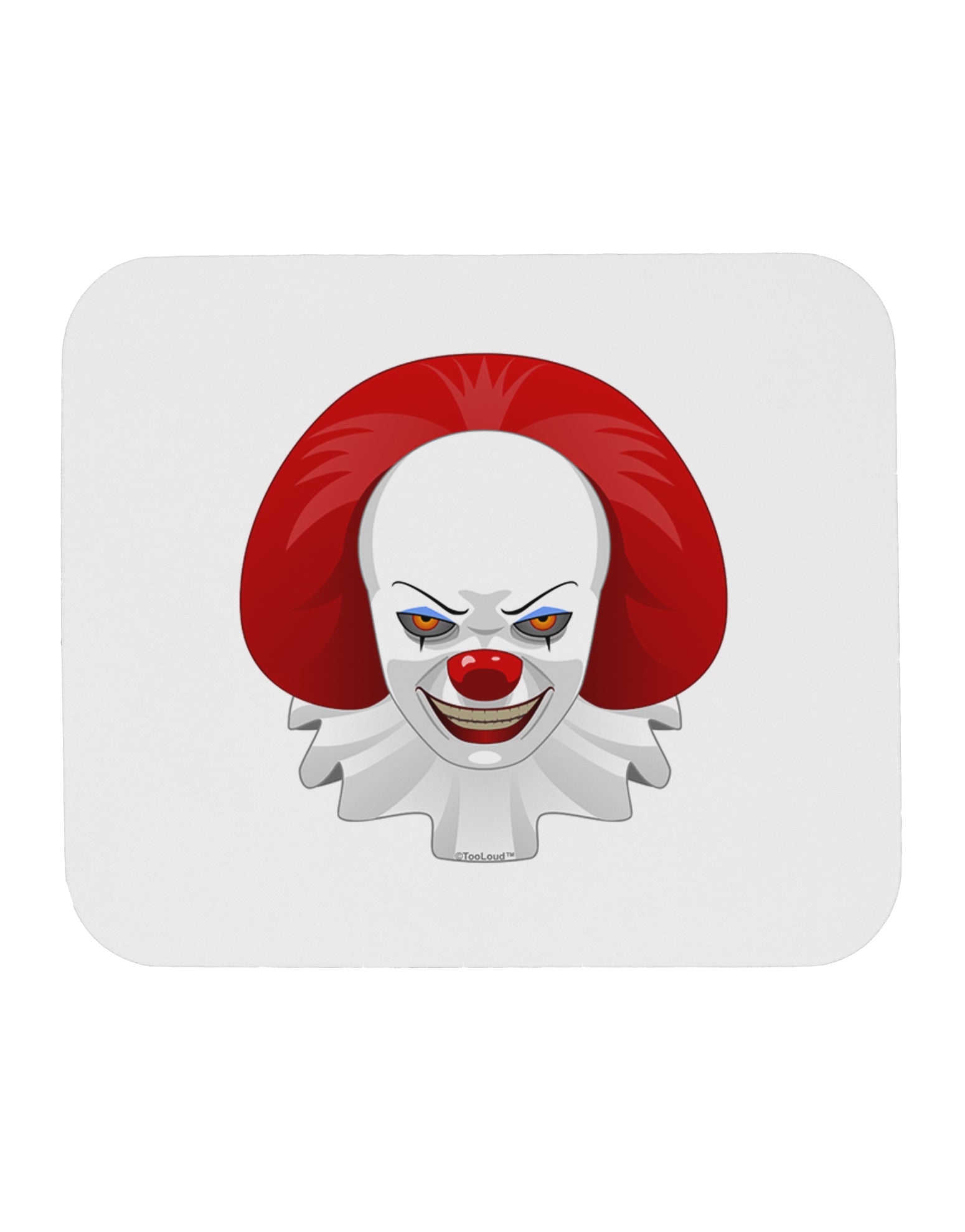 Scary Clown Face B - Halloween Mousepad-TooLoud-White-Davson Sales