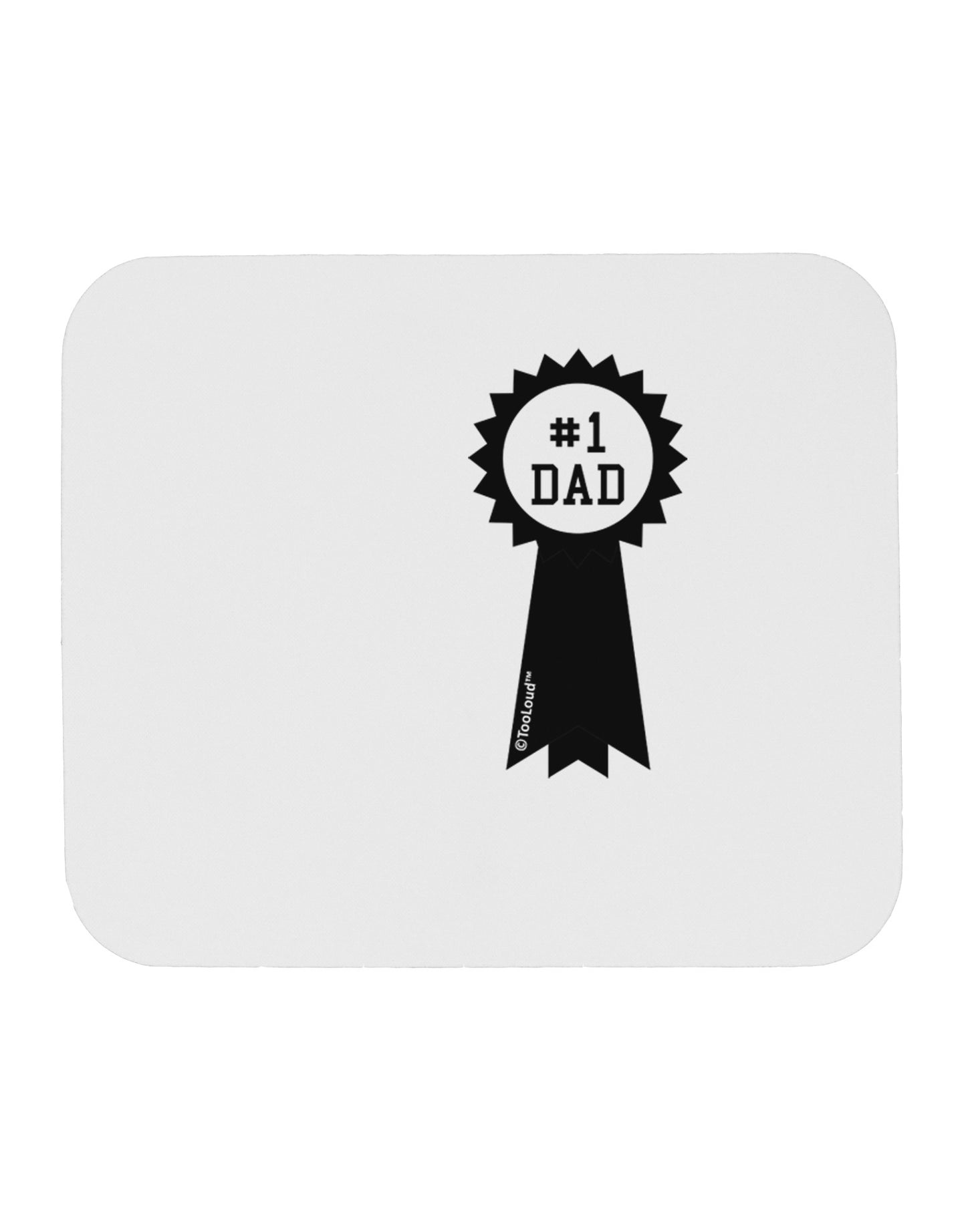 Number One Dad Award Ribbon Mousepad-TooLoud-White-Davson Sales