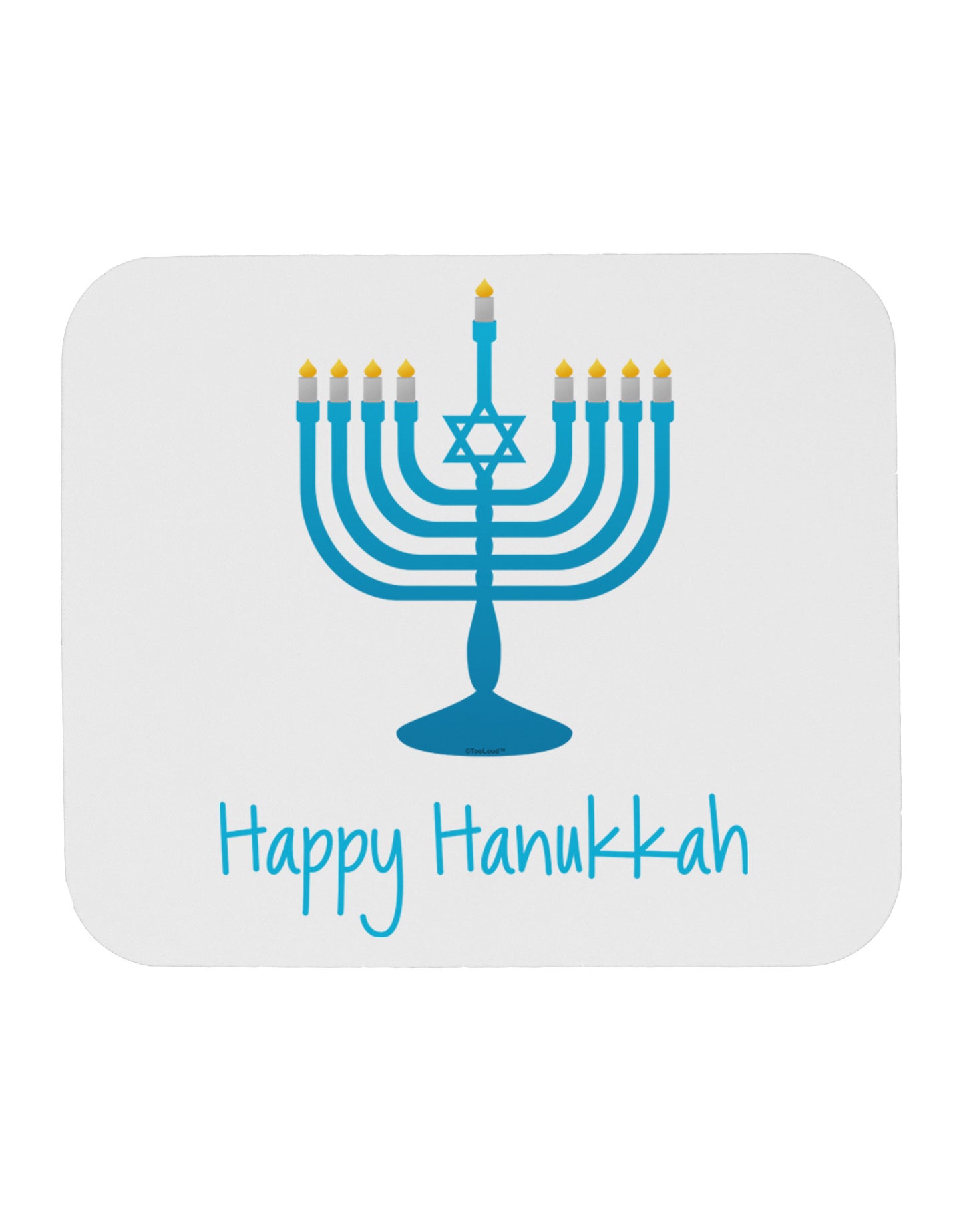 Happy Hanukkah Menorah Mousepad-TooLoud-White-Davson Sales